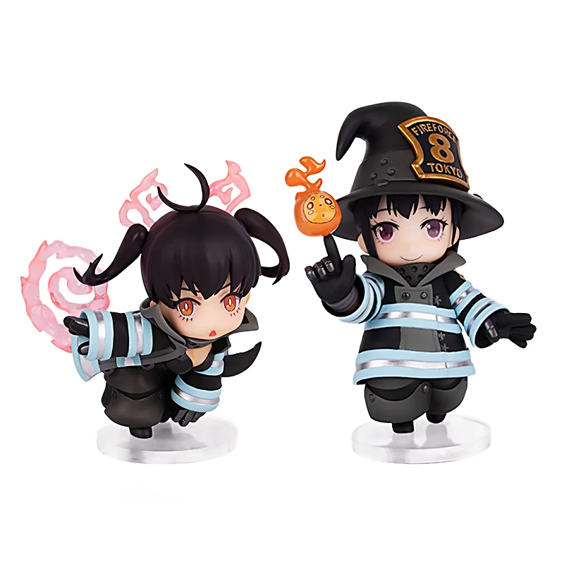 

In Stock Original QINGCANG Fire Force Brigade of Flames Tamaki Kotatsu &Maki Ose Anime Figures Q Version Model Toy Ornaments