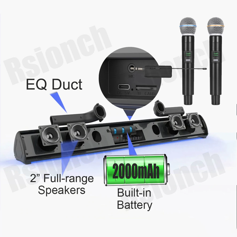 Звуковая панель для домашнего кинотеатра с микрофоном ТВ/телефона караоке