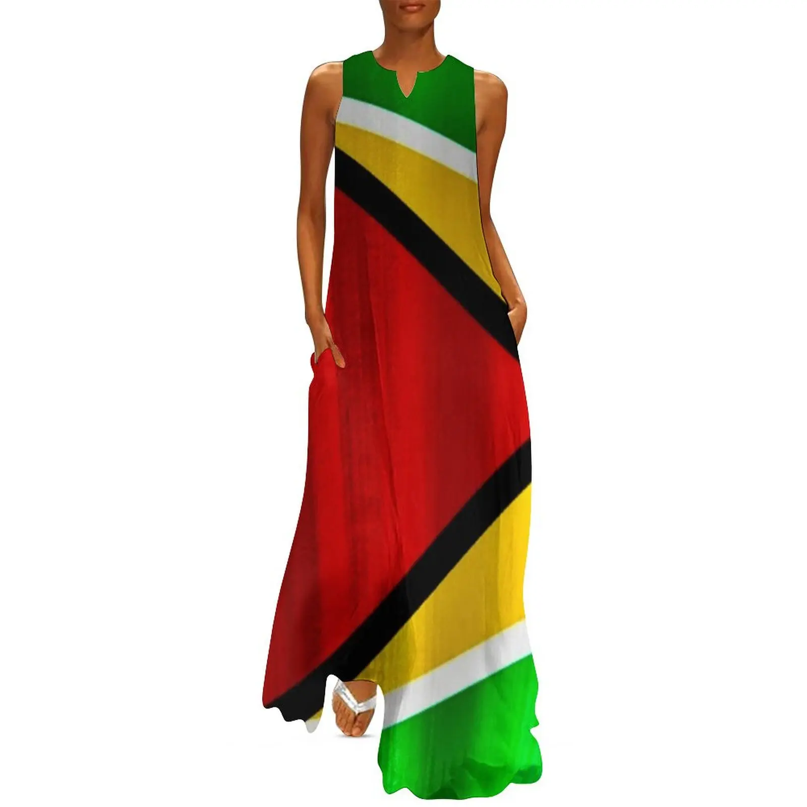 Флаг Гайана ~ Длинное платье женские вечерние платья вечернее
