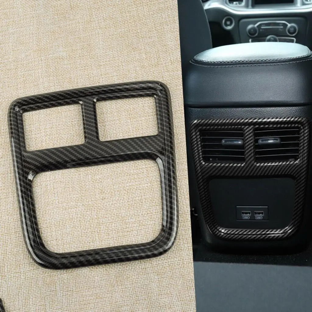 

Задняя крышка для вентиляционного отверстия автомобильного кондиционера, текстура из углеродного волокна подходит для Dodge Charger 2011 2012 2013 2014 ...