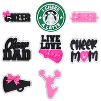 new arrival cheer mom dad live love croc charms pvc shoe decoration for clogs sandals wristbands accessories kids party gifts