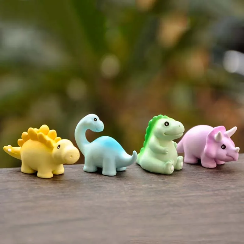 Маленькие фигурки динозавров, кавайная модель, микро-технические фигурки, маленькая фотография, подарок, настольное украшение автомобиля