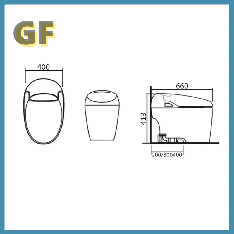 Умный унитаз Интеллектуальный автоматический смыв с откидной крышкой