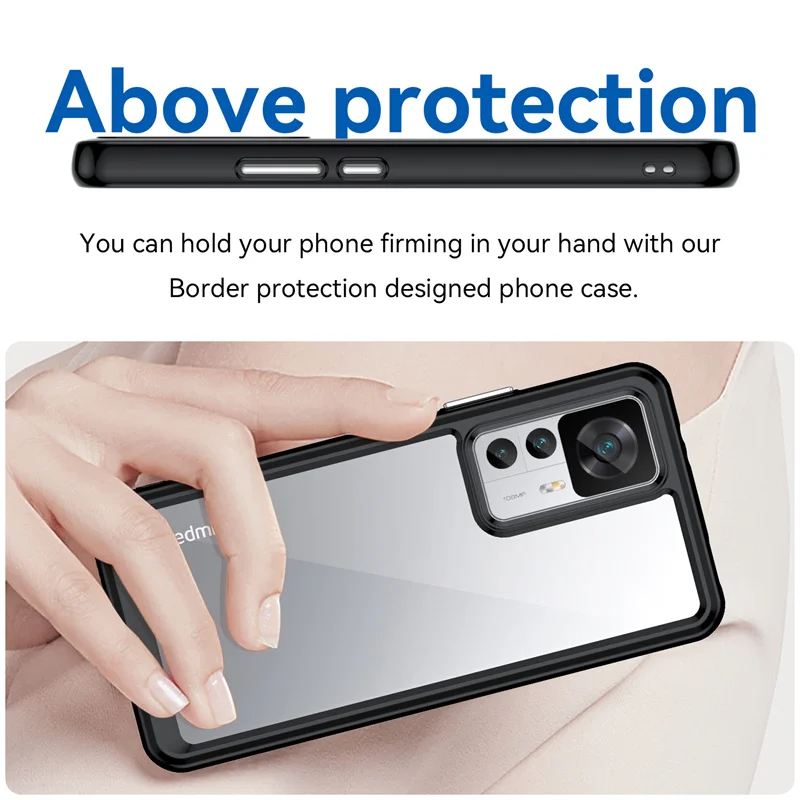For Xiaomi 12T Clear Case For Xiaomi Mi 12T Cover Coque Hard Translucent Shockproof Phone Bumper For Xiaomi 12T
