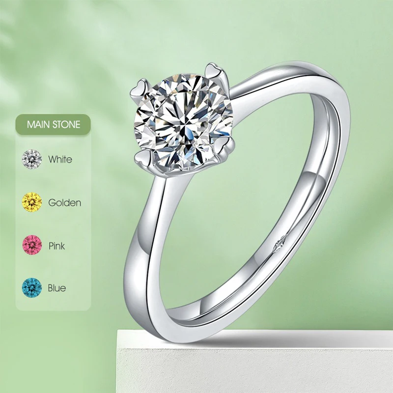 

Gem's Beauty Роскошные обручальные кольца с муассанитом 1.0Ct D Цвет VVS1 Белое золото с наполнителем из стерлингового серебра 925 пробы Обручальные ко...