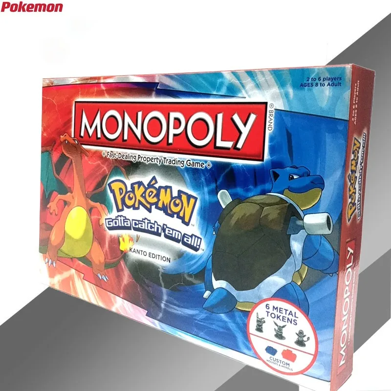 

English MONOPOLY Pokemon Cos Monopoly Board Game Card Anime Play Puzzle Competition Friend Battle Hobby Toy Kid New Rare Party