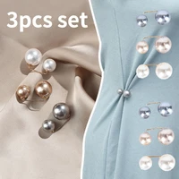 3pcsset double pearl brooch pins anti fade exquisite elegant brooches for women sweater coat summer dress decoration