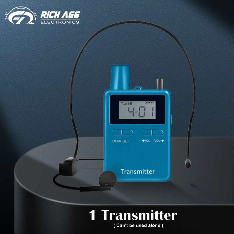 

RichCentury 2.4Ghz Audio Tour Guide System 1 Transmitter With Microphone For Meeting Church Translation Travel Museum Factory