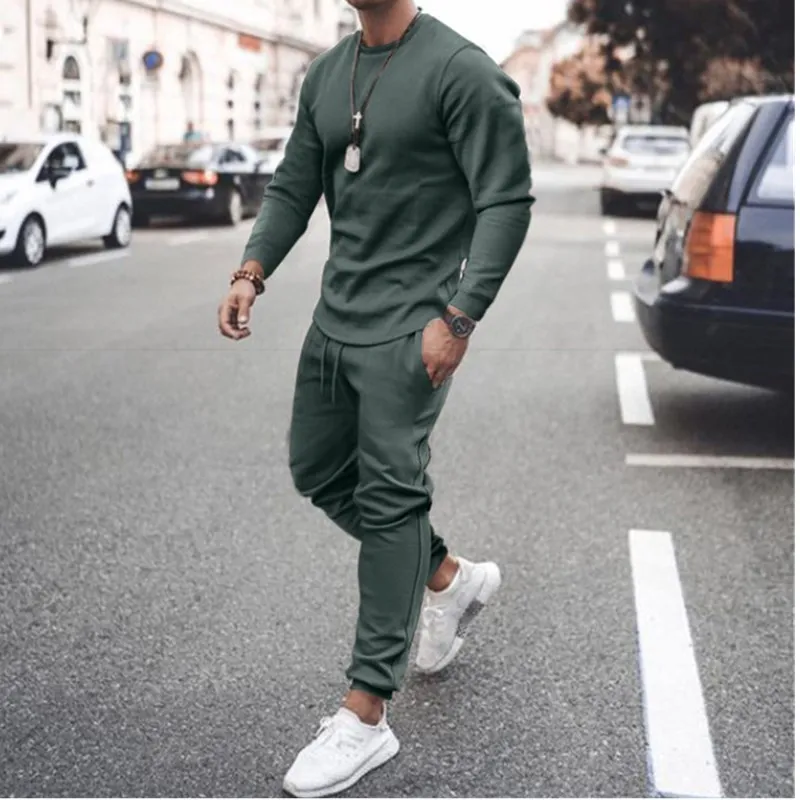 

Sets Tracksuit Men Autumn Winter Sets 2 Piece Long Sleeved Sportswear Pullover Tracksuit Men Casual Jogger Sweat Suits