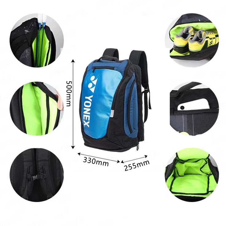 2023 YONEX Pro Series Padded Sports Backpack Badminton & Tennis Racket Bag With Shoes Compartment For Women Men