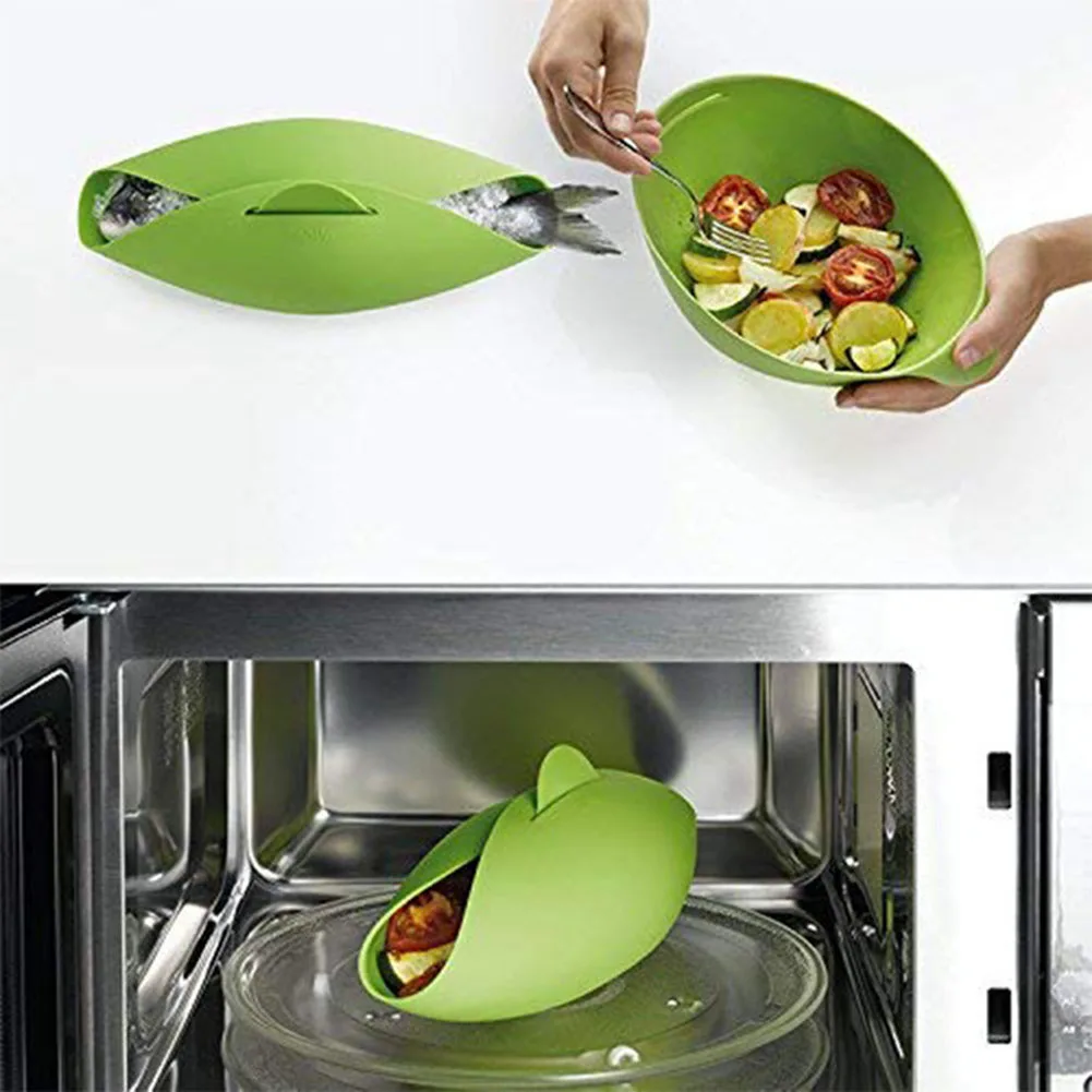 

Silicone Steamer Oven Fish Kettle Poacher Cooker Foldable Silicone Steamed Fish Bowl Food Cooking Bowl Kitchen Tool