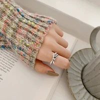 fmily minimalist bow ring s925 sterling silver personality sweet fashion niche design elegant jewelry for girlfriend gift