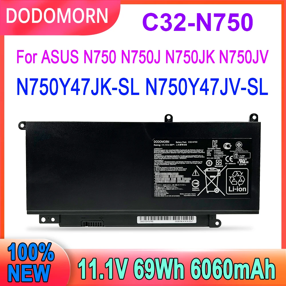 

Для ASUS N750 N750J N750JK N750JV N750Y47JK-SL N750Y47JV-SL Аккумулятор для ноутбука 11,1 V 6260mAh 69WH