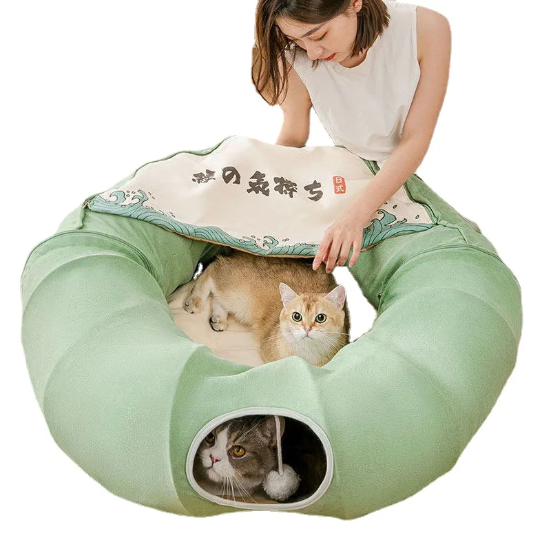 

Multifunctional Foldable Cat Tunnel Cat Channel Rolling Ground Chinchilla Litter Cat Spring and Summer Cat Bed Pet Supplies