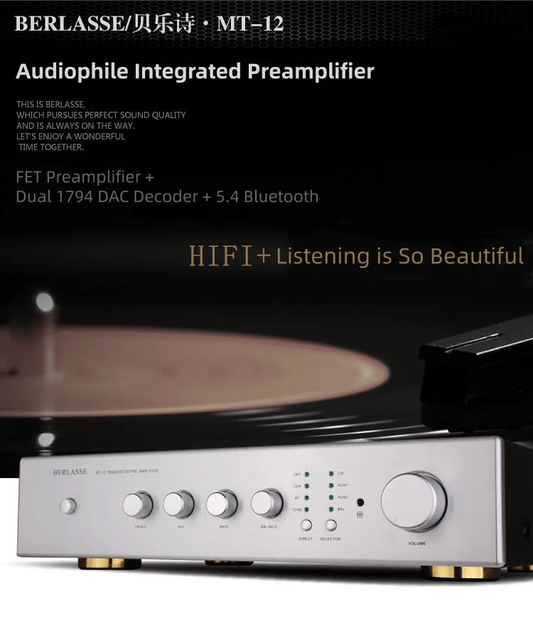 Новый Hi-Fi предусилитель MT-12 с двумя ЦАП PCM1794, Bluetooth 5.4, FET-транзисторами класса А и функцией усилителя (art.: 3920db53ef564) - 3920db53ef564