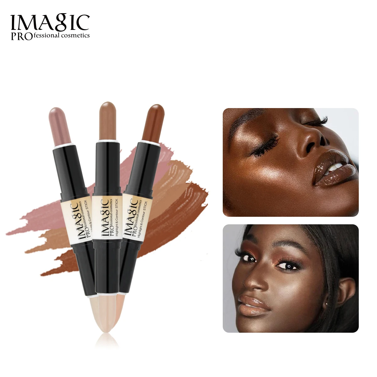 

IMAGIC Double-end Highlighter Bronzer Shadow Stick Shimmer Concealer Facial Dark Circles Corrector Tint Makeup Women Cosmetics