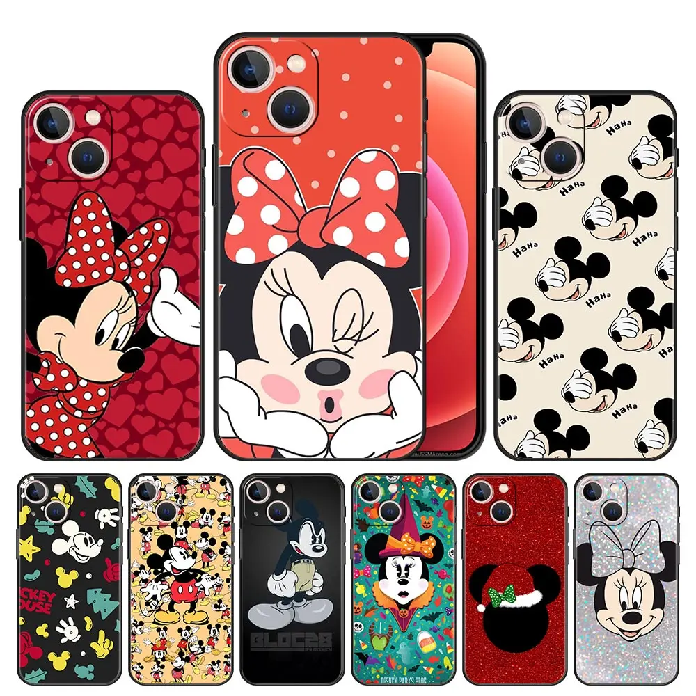 

Cute Mickey Mouse For iPhone 13 12 Pro Max Case For iPhone 11 7 8 XR SE X XS 6 6S Plus 13 12 Mini Soft Back Phone Funda Cover