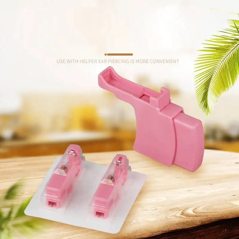 Пистолет Для Пирсинга Ушей одноразовый розовый из медицинской нержавеющей стали