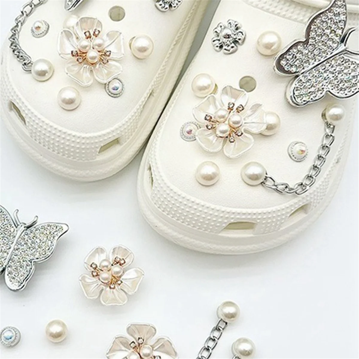 Женские аксессуары для обуви украшенные стразами 20 шт.