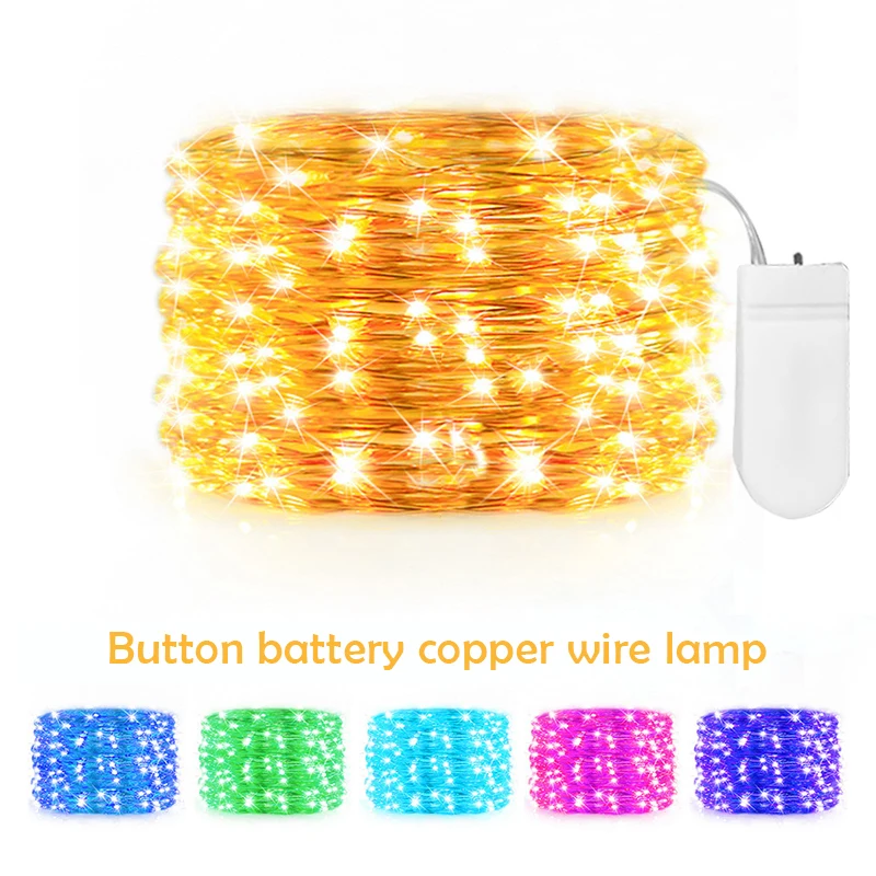 10/20/30/50/100LED Starry String Battery Lights Fairy Micro LED Transparent Copper Wire for Party Christmas Wedding 8 Colors. images - 6