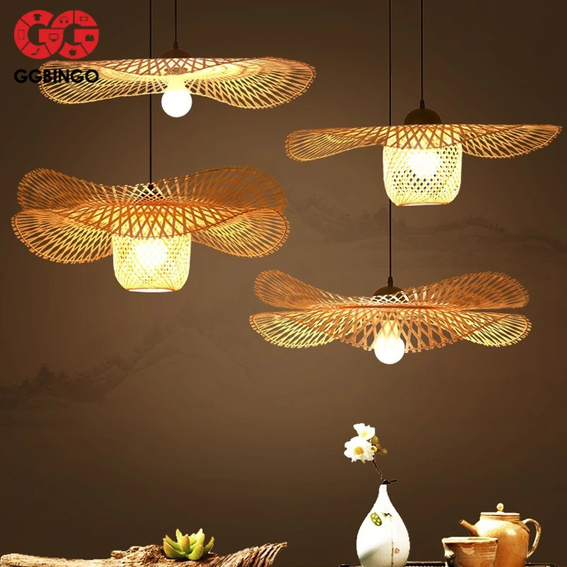 

Бамбуковые плетеные люстры ggбинго, арт-подвесной светильник из ротанга и бамбука, ручной светильник для потолка, гостиной, домашний декор, п...