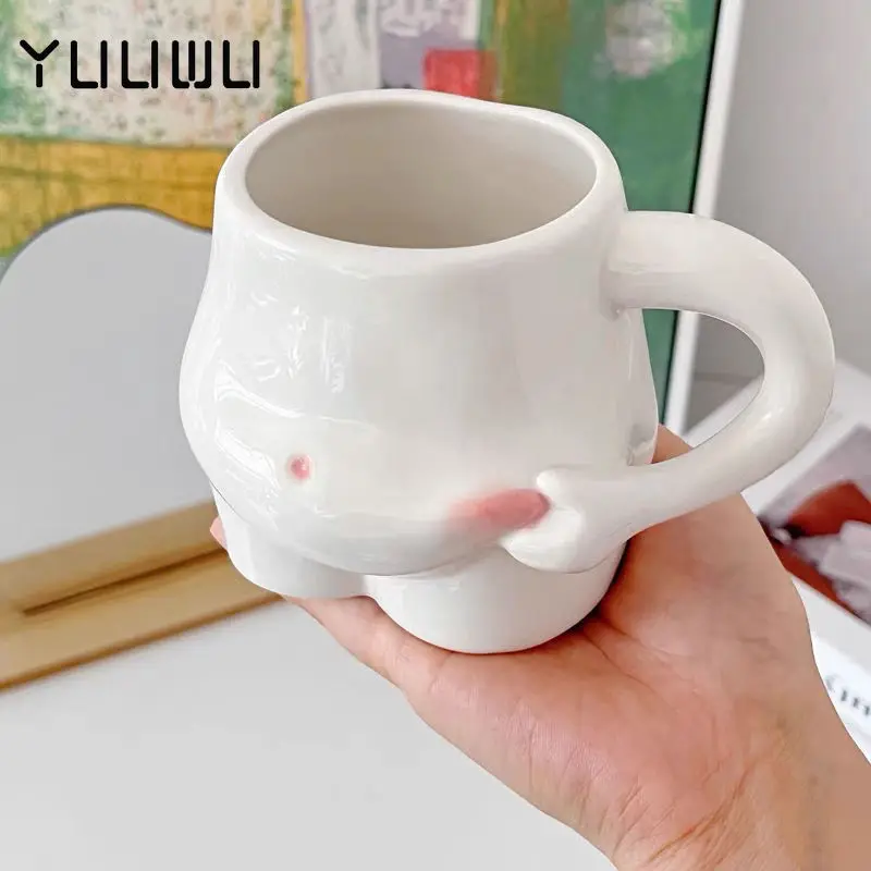 

Керамические кофейные кружки и чашки, кружки для мяса с изображением живота, молочные чашки, кофейная чашка в форме человека, милая кружка с ...