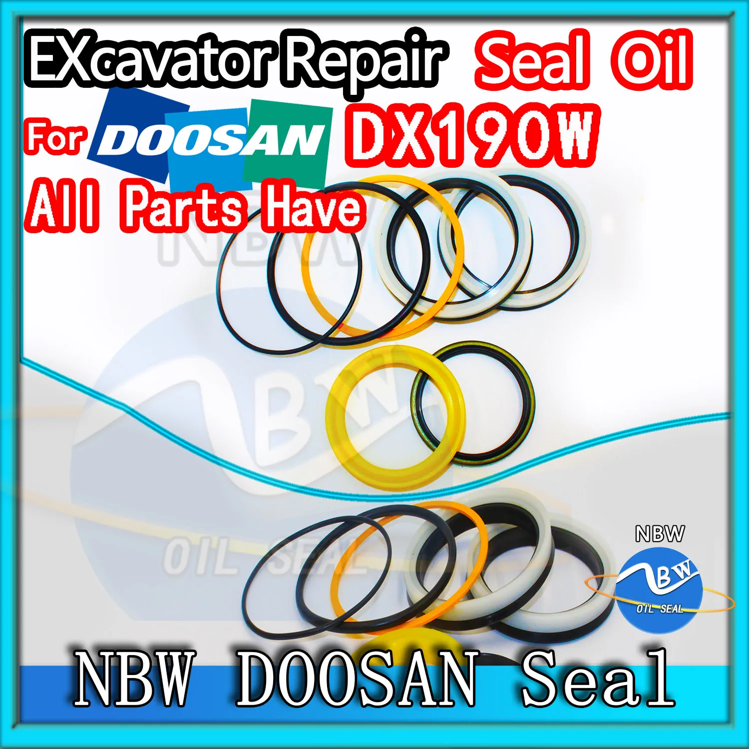 

For Doosan DX190W Excavator Oil Seal Kit High Quality Repair Gasket Nitrile NBR Nok Washer Skf Service Orginal Quality Track