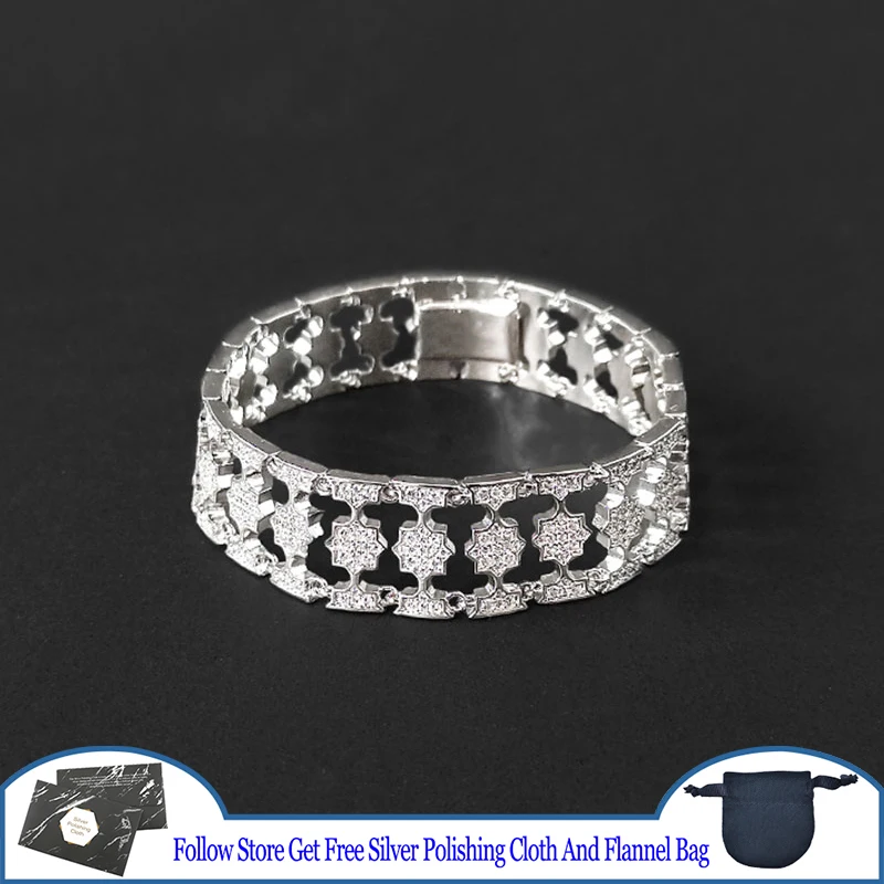 

Star Octagon Bangle S925 Sterling Silver Bracelet Feast Noble Elegant High Grade Jewelry Lady Girl Christmas Thanksgiving Gifts