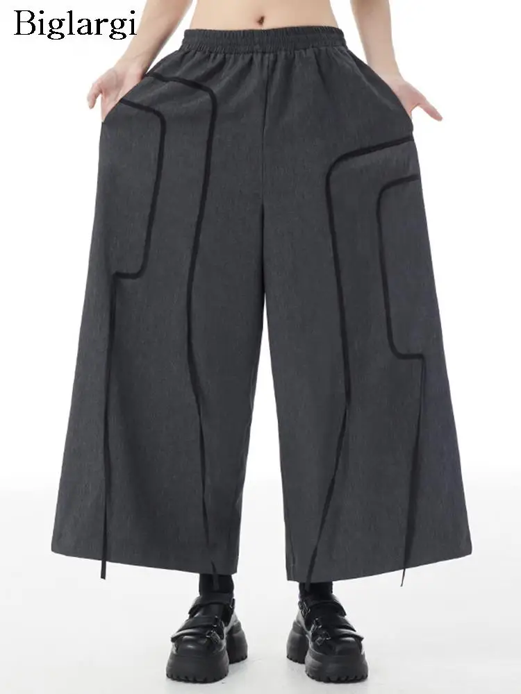 

Женские широкие брюки с высокой эластичной талией, мода 2023, Женские Мешковатые брюки Harajuku, повседневные свободные женские брюки Mujer