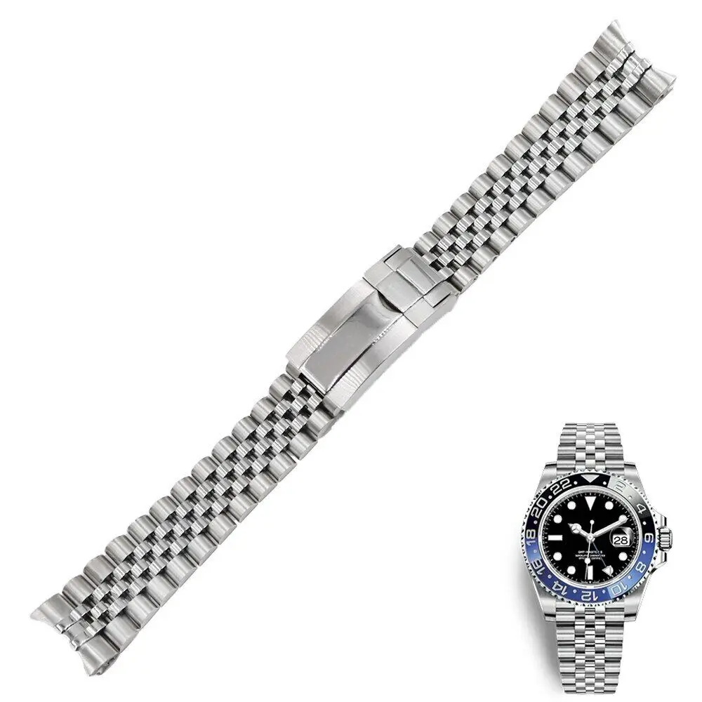 

20mm Stainless Steel Watch Band Bracelet Jubilee Oyster Clasp For GMT Master II