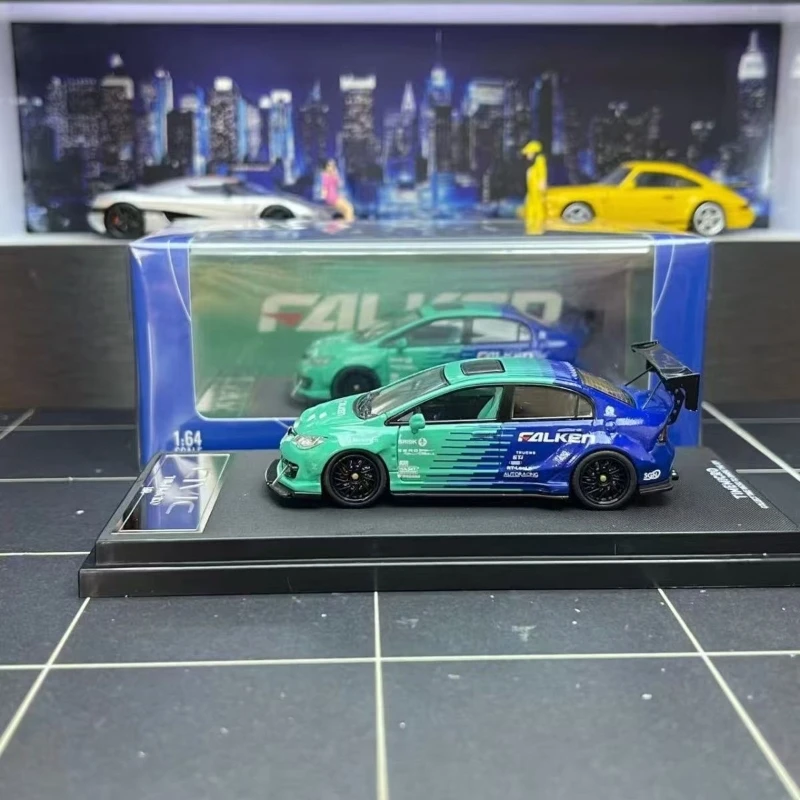 TIMEMICRO 1:64 Honda Civic FD2 Falken тематическая окраска модель автомобиля из сплава