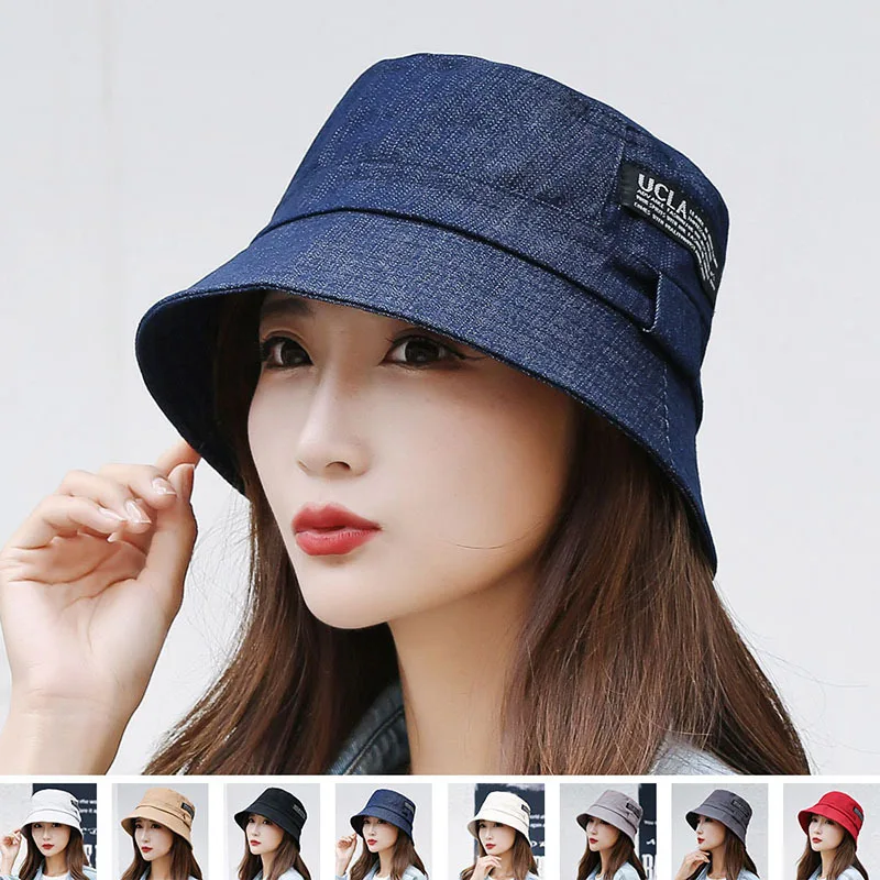 

Bucket Hats Summer Foldable Sunscreen Panama Hat Solid Color Hip Hop Wide Brim Beach UV Protection Fisherman Hat