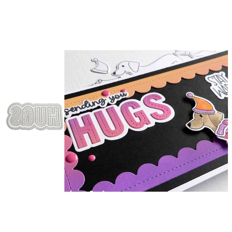 

New Arrival Hugs Letters Metal Cutting Dies Craft for Scrapbooking DIY Handmade Knife Mould Blade Punch Stencils Dies Cut Model