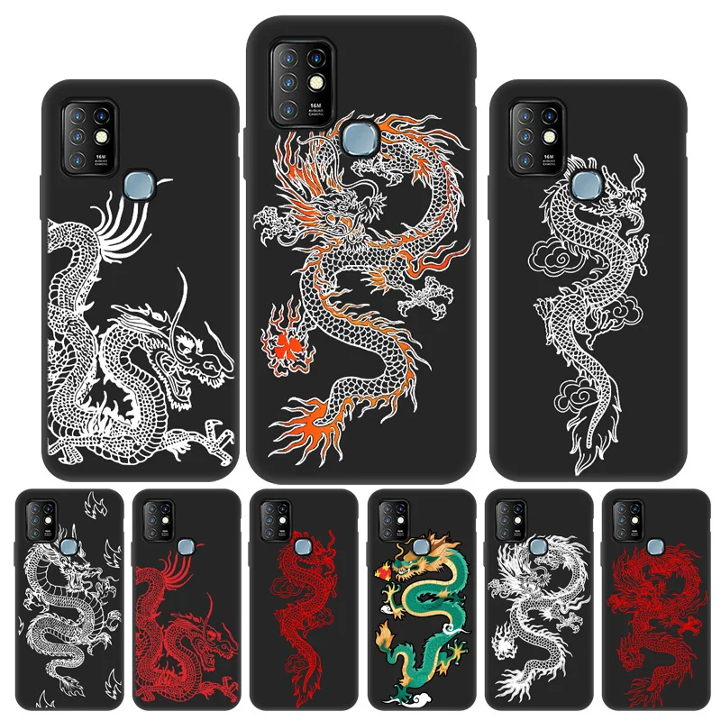 fashion dragon case for infinix hot 10 8 9 play cases infinix hot 10 lite 10t 10s nfc note 10 7 zero 8 smart 5 4 soft back cover free global shipping