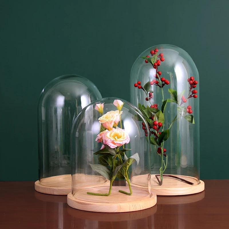 

Diameter=25cm Different Height=25cm 30cm 35cm 40cm 45cm Glass Dome Deocration Log Base Cover Wedding Souvenir Birthday Gift