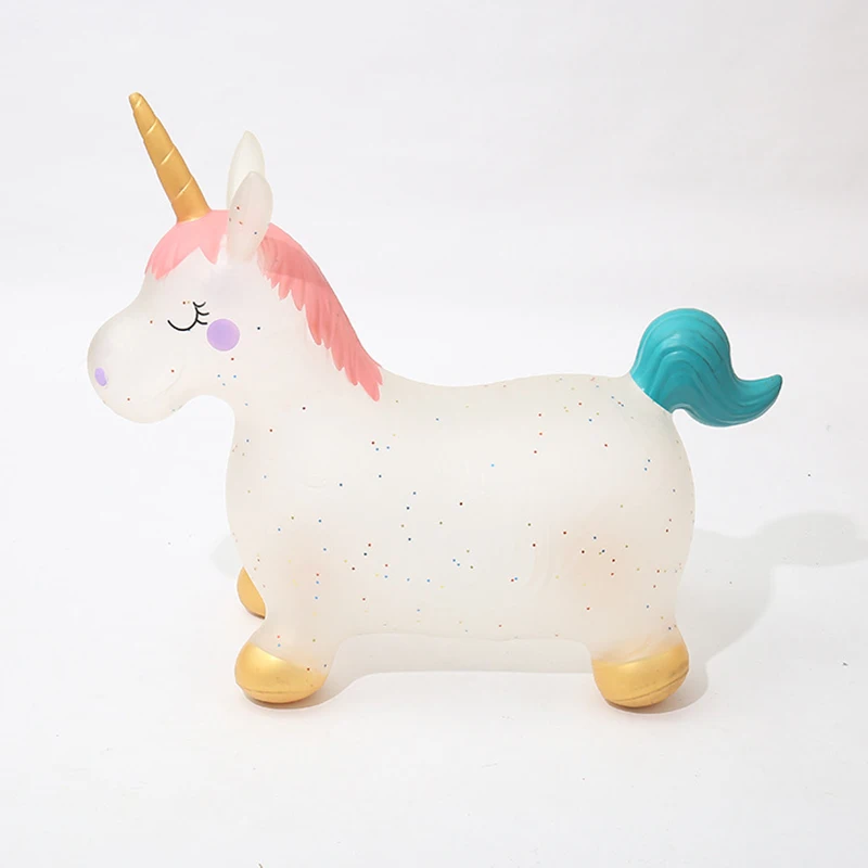 

55cm Baby Jumping Horse Inflatable Unicorn Mount Animal Shape Ride On Toys Children Cute Bouncy Sports Games Indoor Toys For Kid