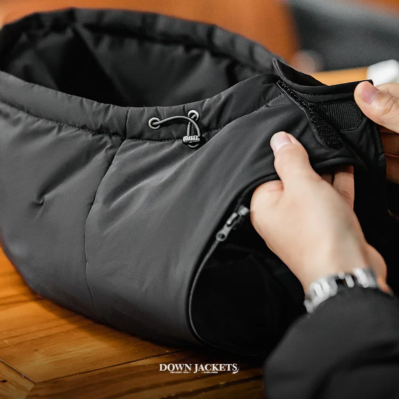 Maden Winter 80% White Duck Down Jackets Men’s Plus Size Coats Basic Puffer Jacket Windproof Hooded Warm Coat Hat Detachable