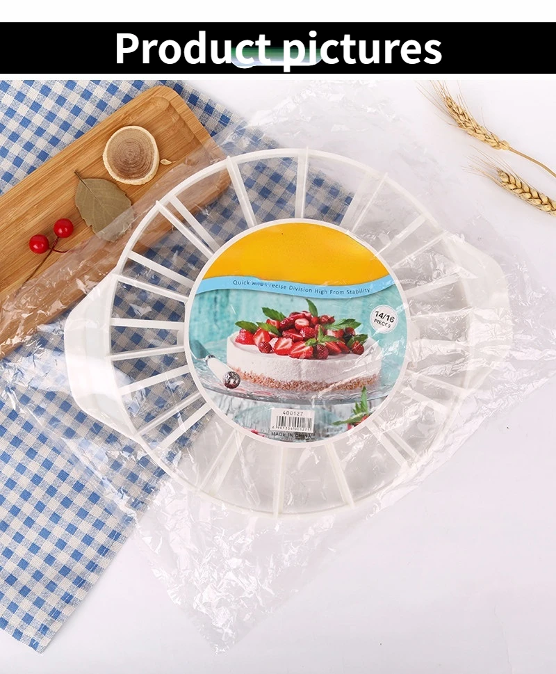 2022 Baking Cake Slicers Household Pies Cakes 14/16 Pieces Slicer Cutter Round Equal Portion Marker Divider Baking Tool White