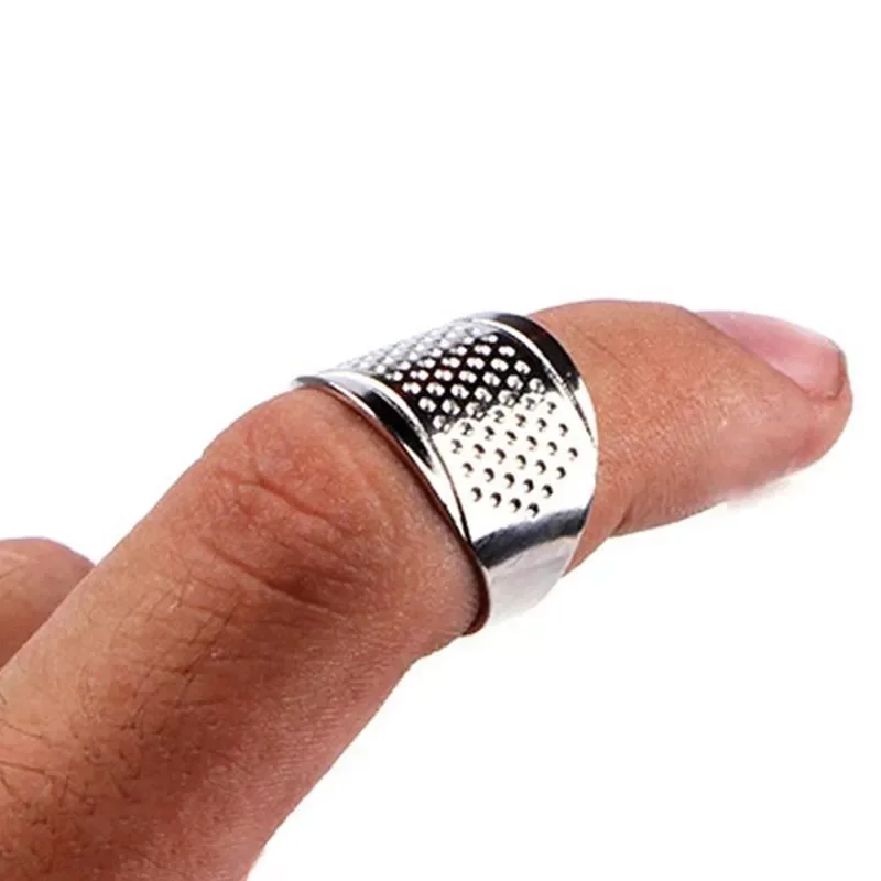 

NEW2023 Silver Quilt Sewing Kit Stainless Steel Thimble Diy Cross-Stitch Finger Protector Needlework Crafts Tools Diameter 1.8Cm