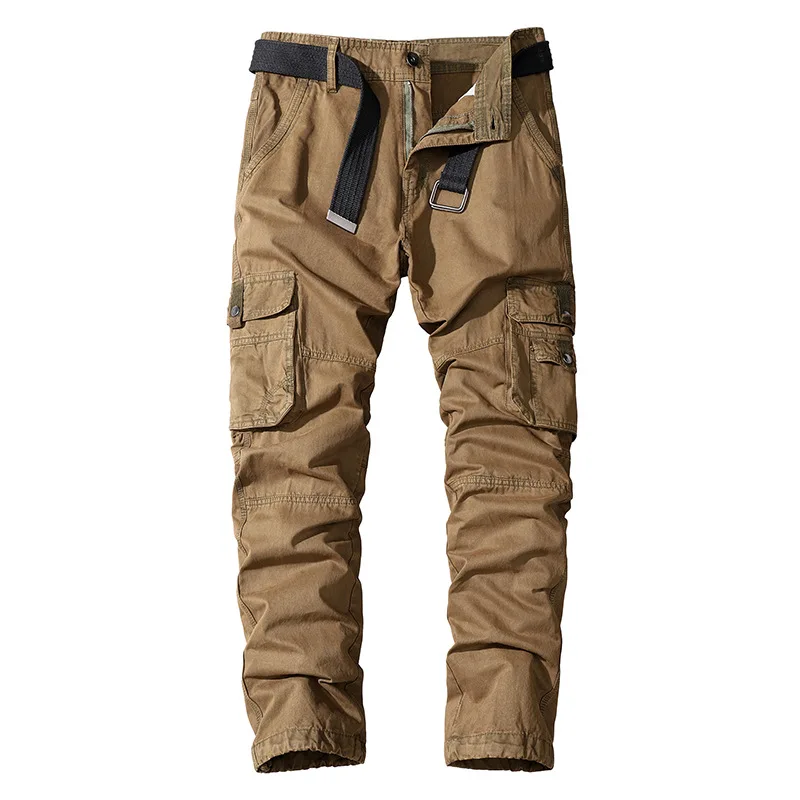 

2023 Men's Autumn Sports Cargo Casual Pants Cotton Multi-Pocket Trousers