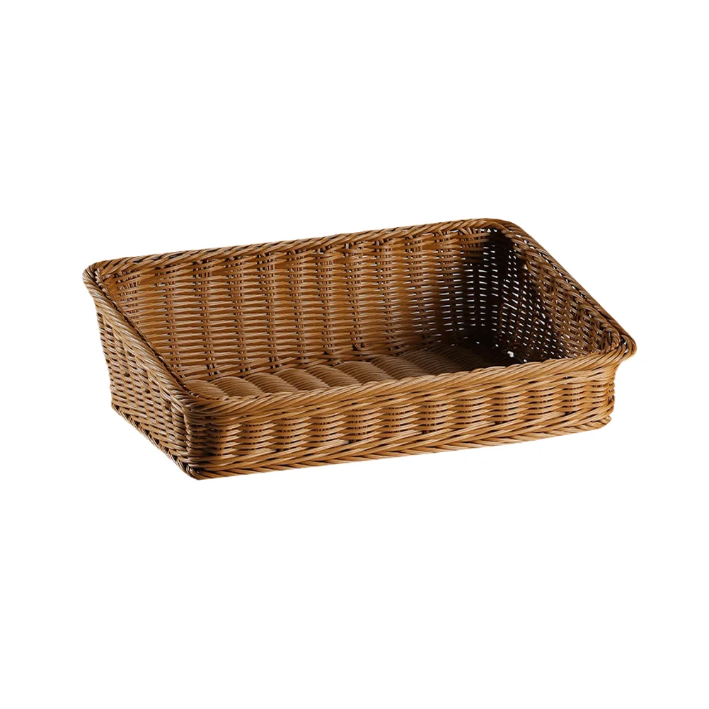 

1Pc Handmade Vegetable Basket Picnic Food Storage Basket for Outdoor Light Brown