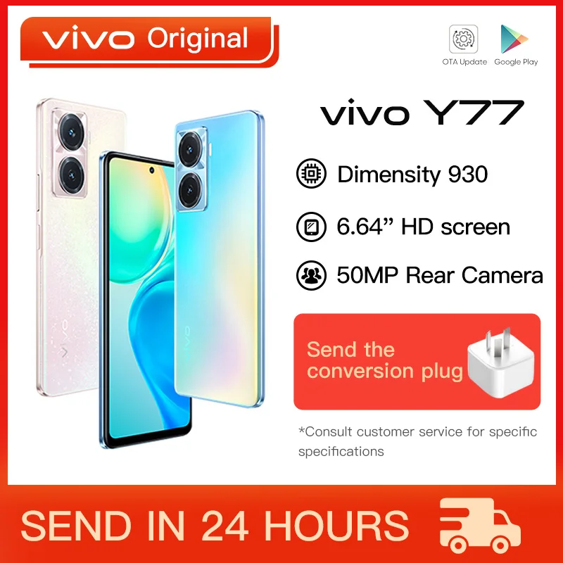 Enlarge Original VIVO Y77 5G Mobile Phone 6.64 Inch  Dimensity 930 Octa Core 80W SuperFlash Charge 50M Dual cameras