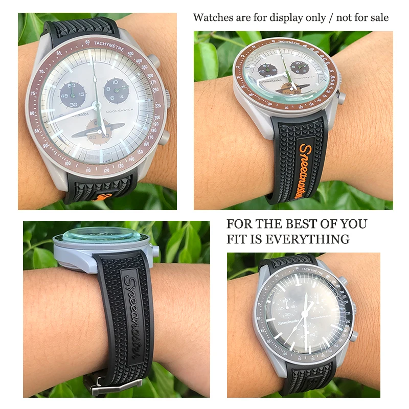 20mm 21mm 19mm 22mm Natural Soft Rubber Silicone Watchband for Omega Moonswatch Speedmaster Seamaster 300 Watch Strap Men