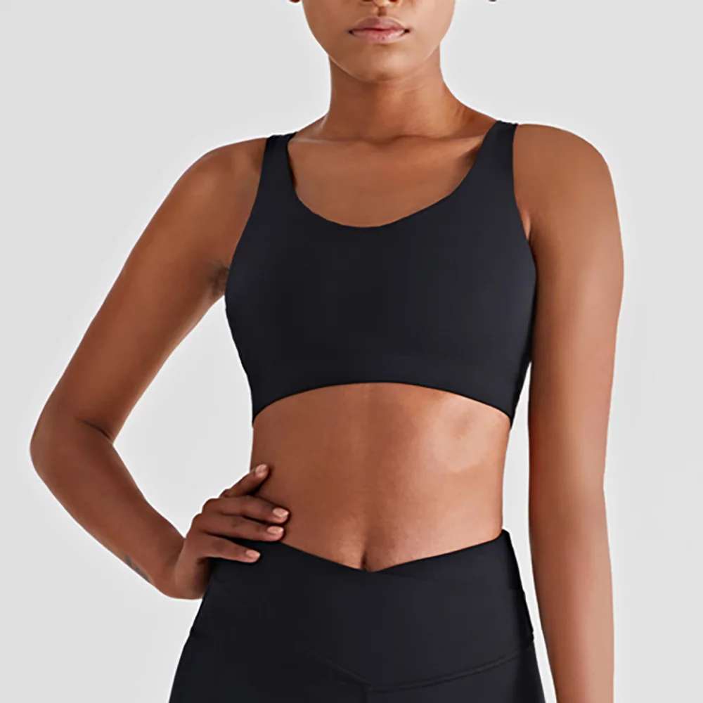 Fitness Yoga Bra Beauty V Back Gather Naked Feeling Sports Underwear U-neck Sexy Gym Push Up Running Bra Top Deportivo Mujer