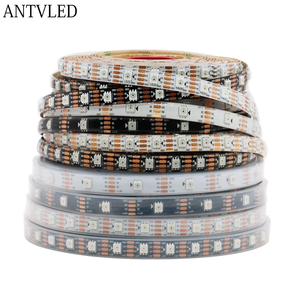 

Пиксельная Светодиодная лента WS2815 (WS2812B WS2813 обновленная) RGB, индивидуально Адресуемая Светодиодная лента с двойным сигналом, 30/60/144 светодисветодиодный, s/m, 12 В постоянного тока