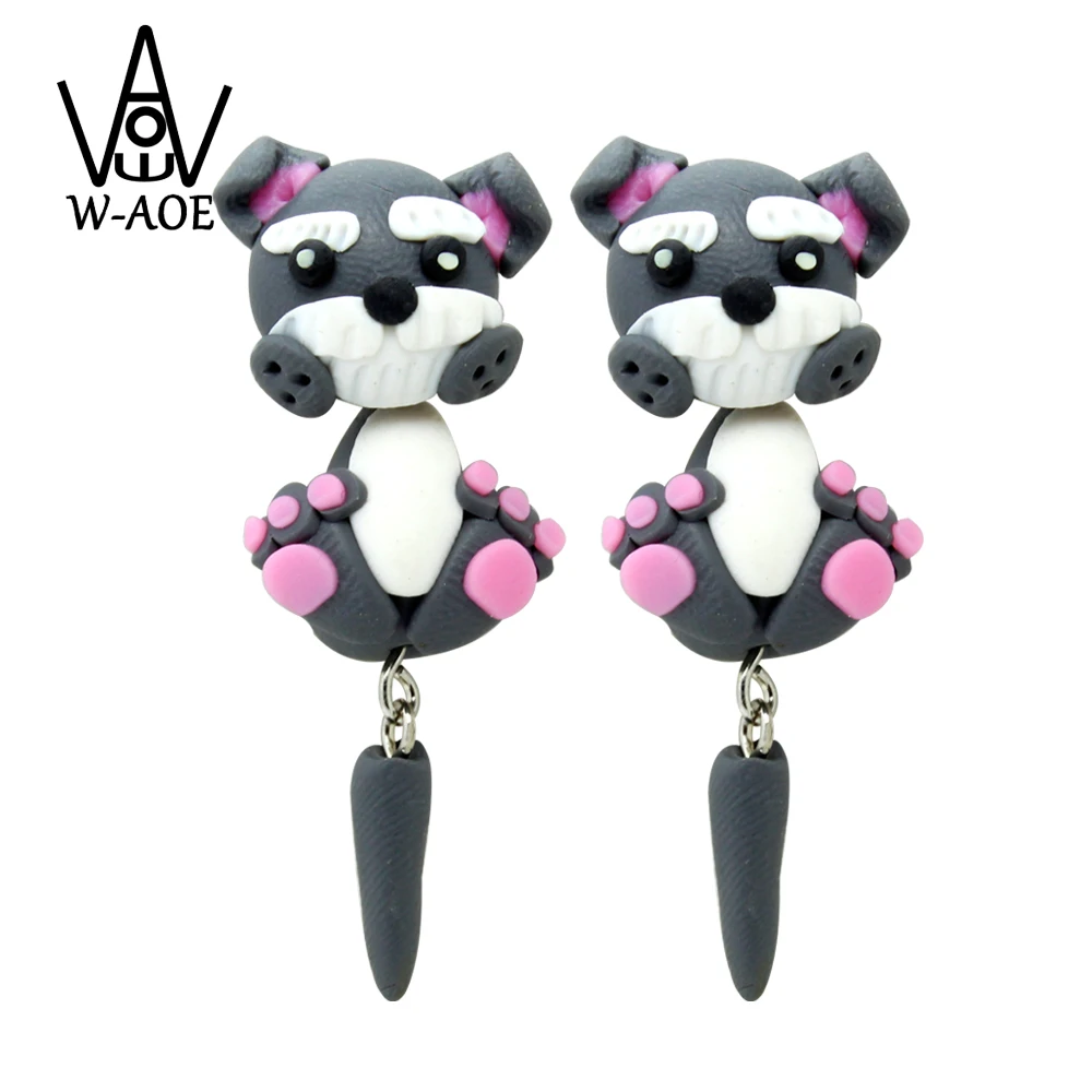 

3D Cartoon Cute Animal Earrings for Women Girls, Fashion Jewelry Handmade Polymer Clay Soft Animal Dog Stud Earrings Gift 2022
