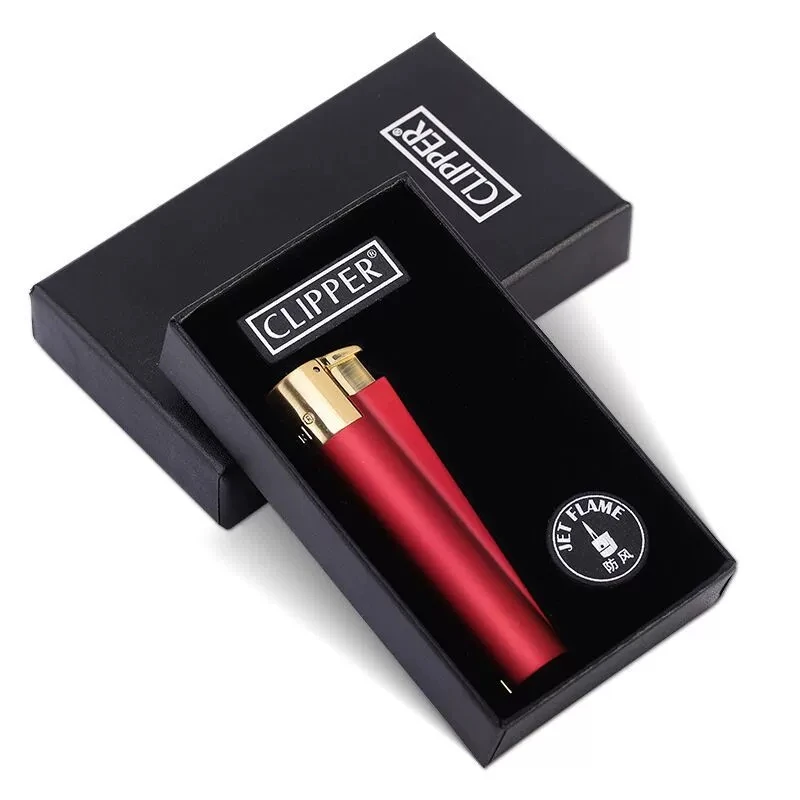 Фото Зажигалка Clipper с металлическим корпусом, ветрозащитная, газовая, на бутане, с синим турбо-пламенем, для сигар, аксессуары для курения для мужчин №3