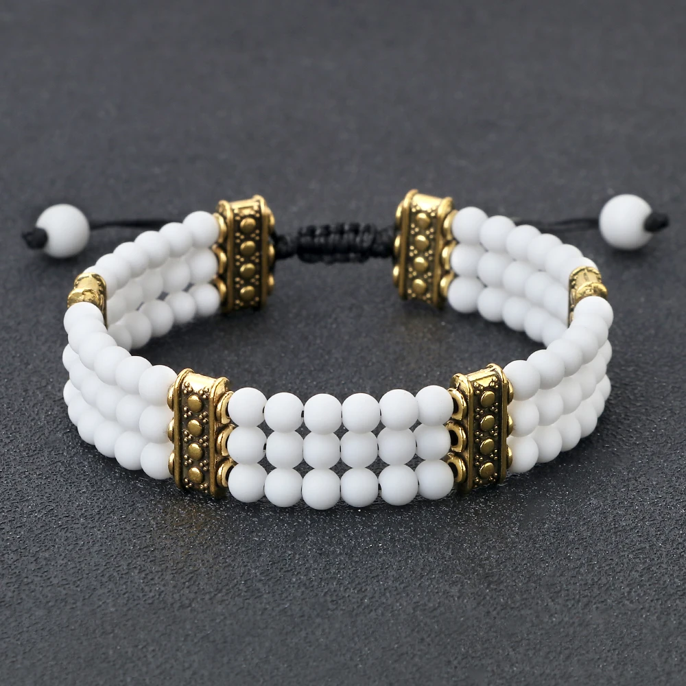 

New Natural Stone 4mm Mini Beads Bracelets For Women Men Tiger Eye Onyx Lava Beaded Bracelets Couples Handmade Yoga Jewelry Gift
