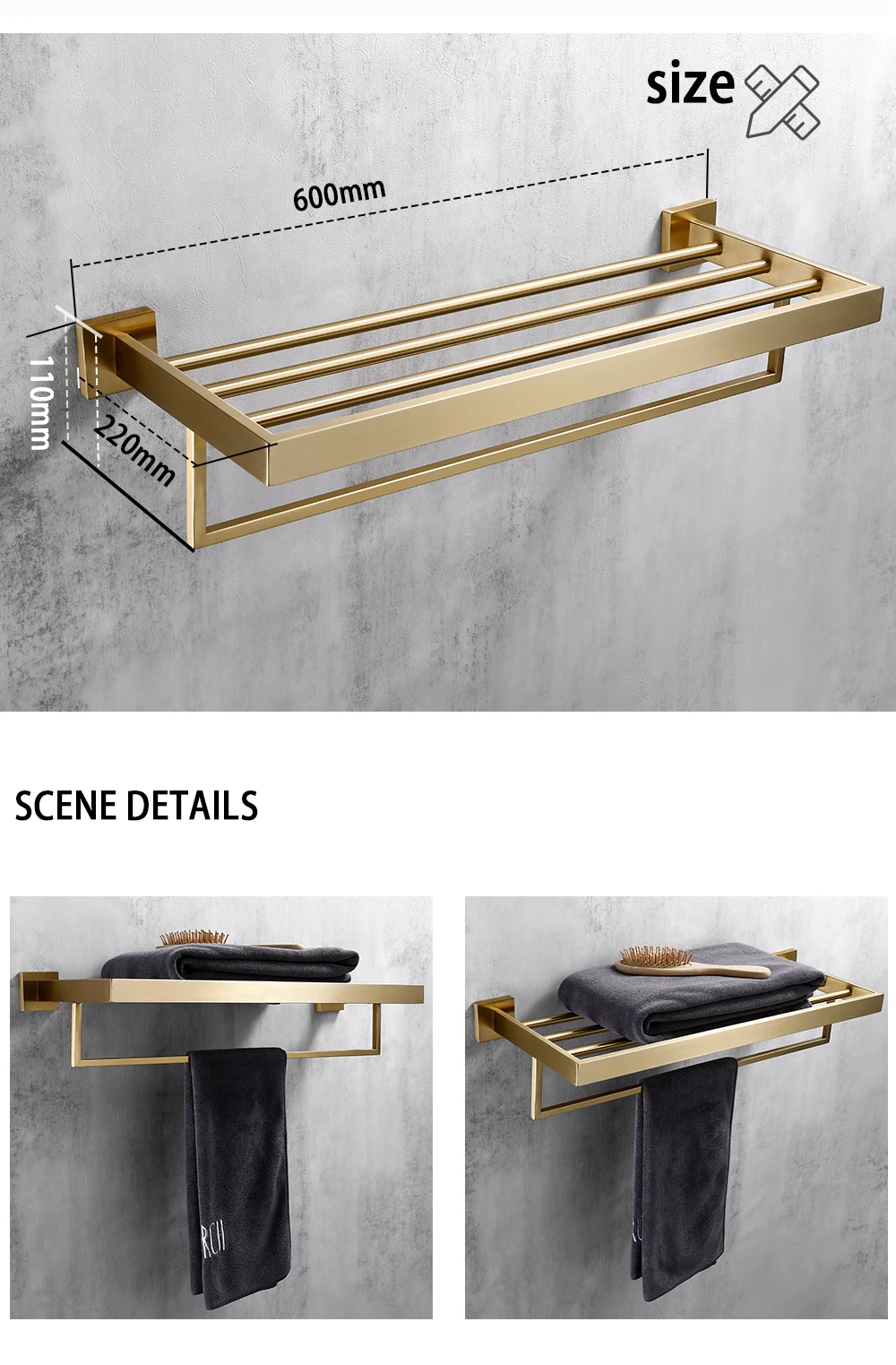 Набор фурнитуры для ванной из нержавеющей стали матовые золотые аксессуары