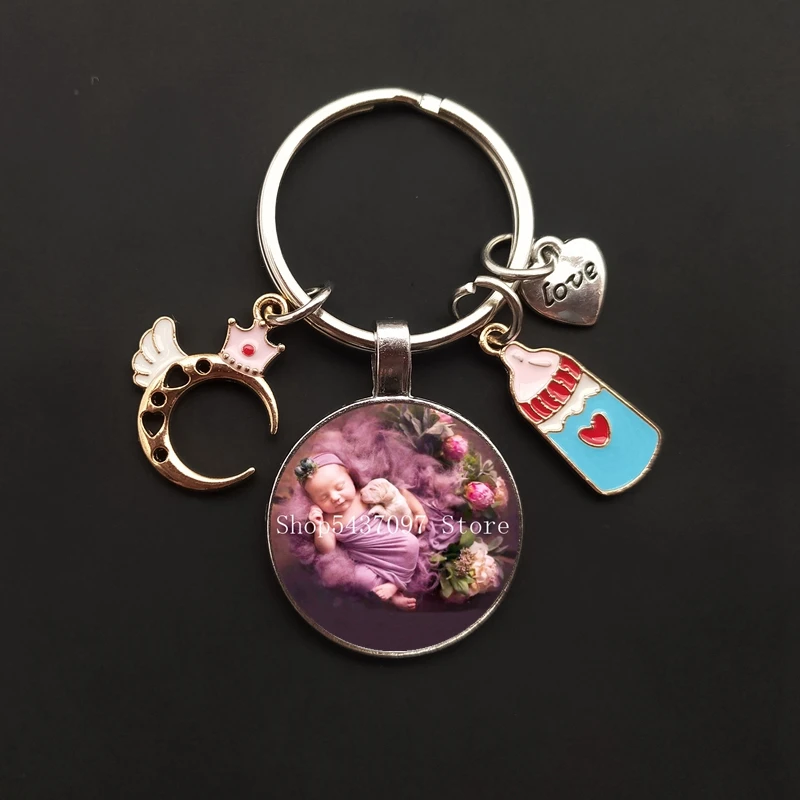 Регулируемый брелок для новорожденных стеклянный с изображением ангела детский